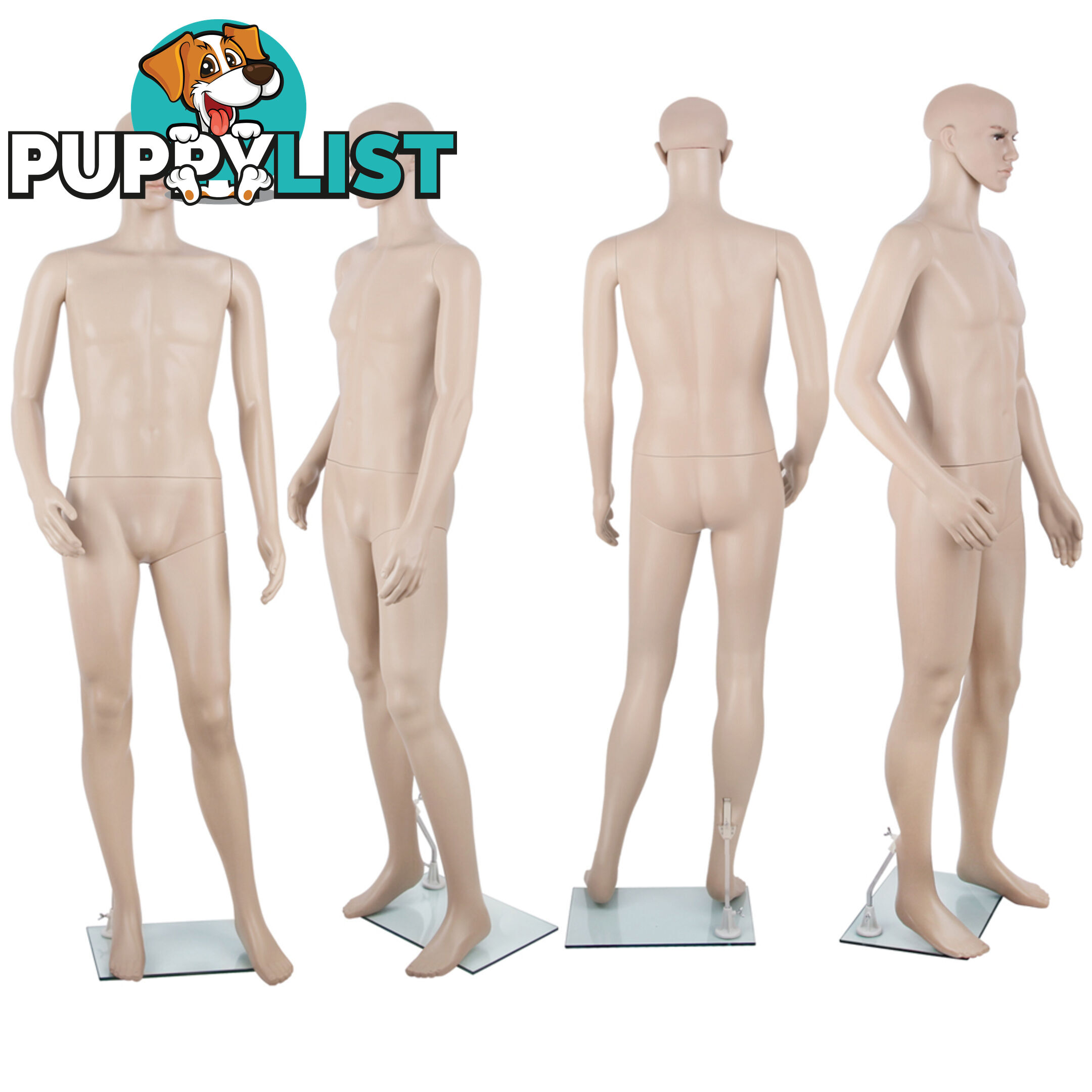 Full Body Male Mannequin Cloth Display Tailor Dressmaker Skin Tone 186cm