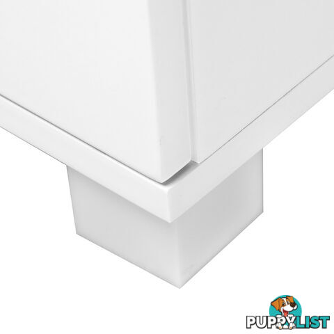 High Gloss Two Drawers Bedside Table Cabinet Lamp Unit White