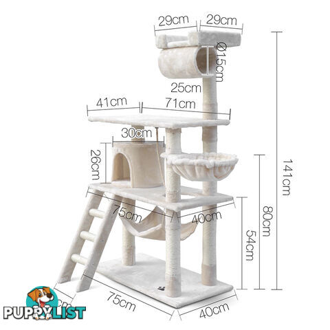 Cat Scratching Post  Tree House Condo 141cm Beige