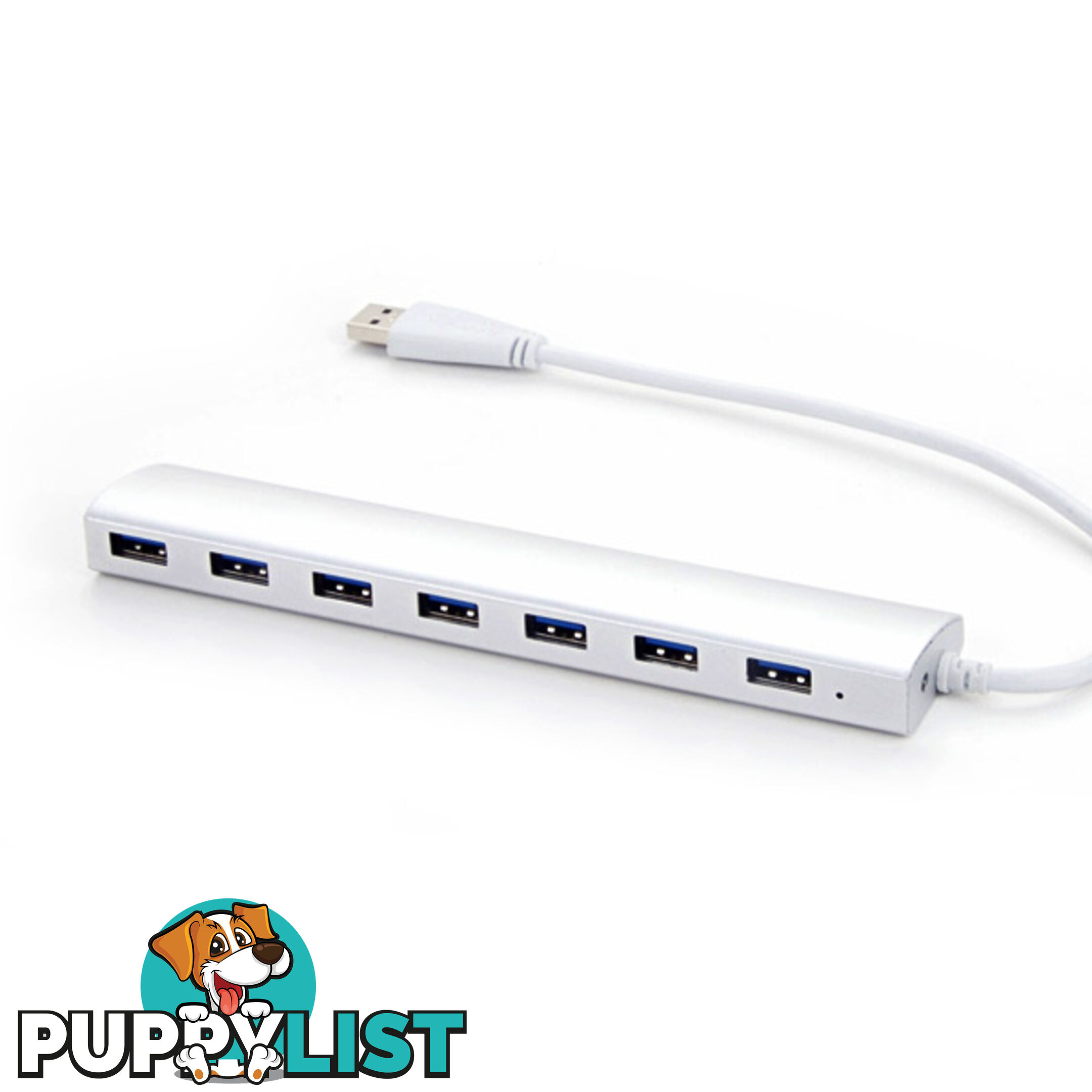 Portable slim 7-Port USB3.0 Hub with Power Adapter (SAA approval Power)