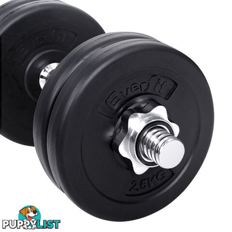 25KG Dumbbell Set Home Gym Fitness Exercise Body Workout Adjustable Weights