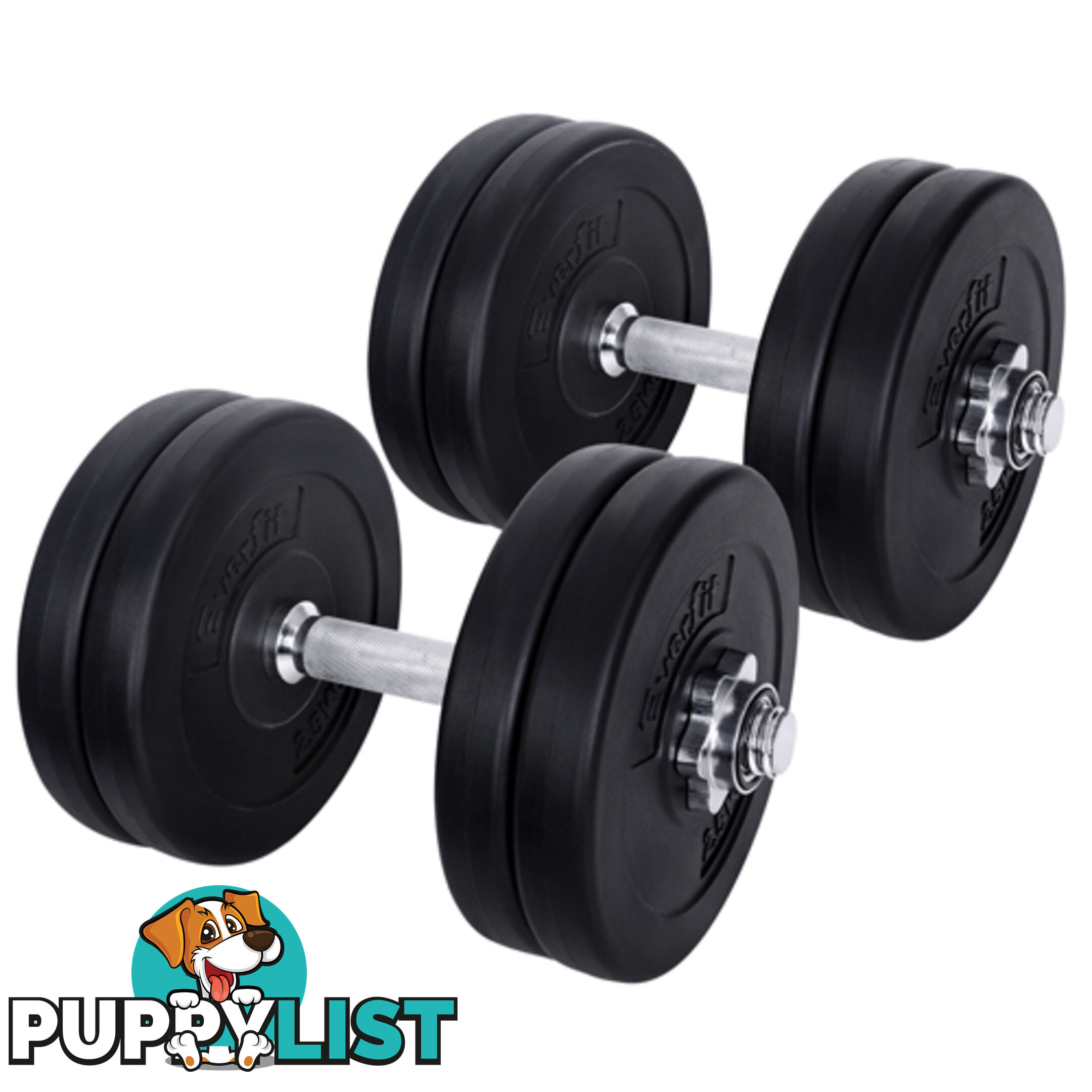 25KG Dumbbell Set Home Gym Fitness Exercise Body Workout Adjustable Weights