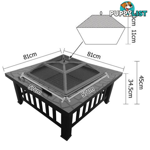 2 In 1 Outdoor Garden/Patio/Camping Fire Pit BBQ Table Grill Fireplace