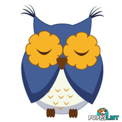 10 X Cute blue owl Wall Sticker - Totally Movable