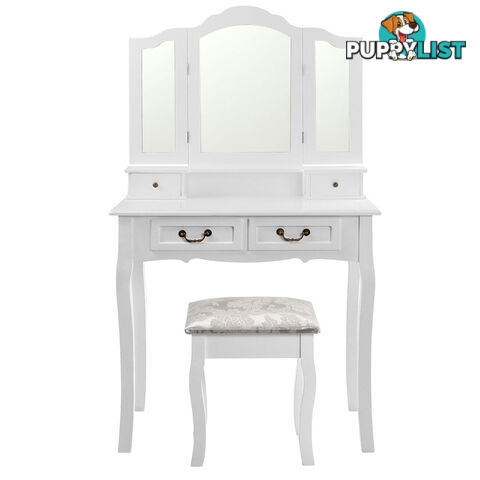 4 Drawer Dressing Table With Mirror White