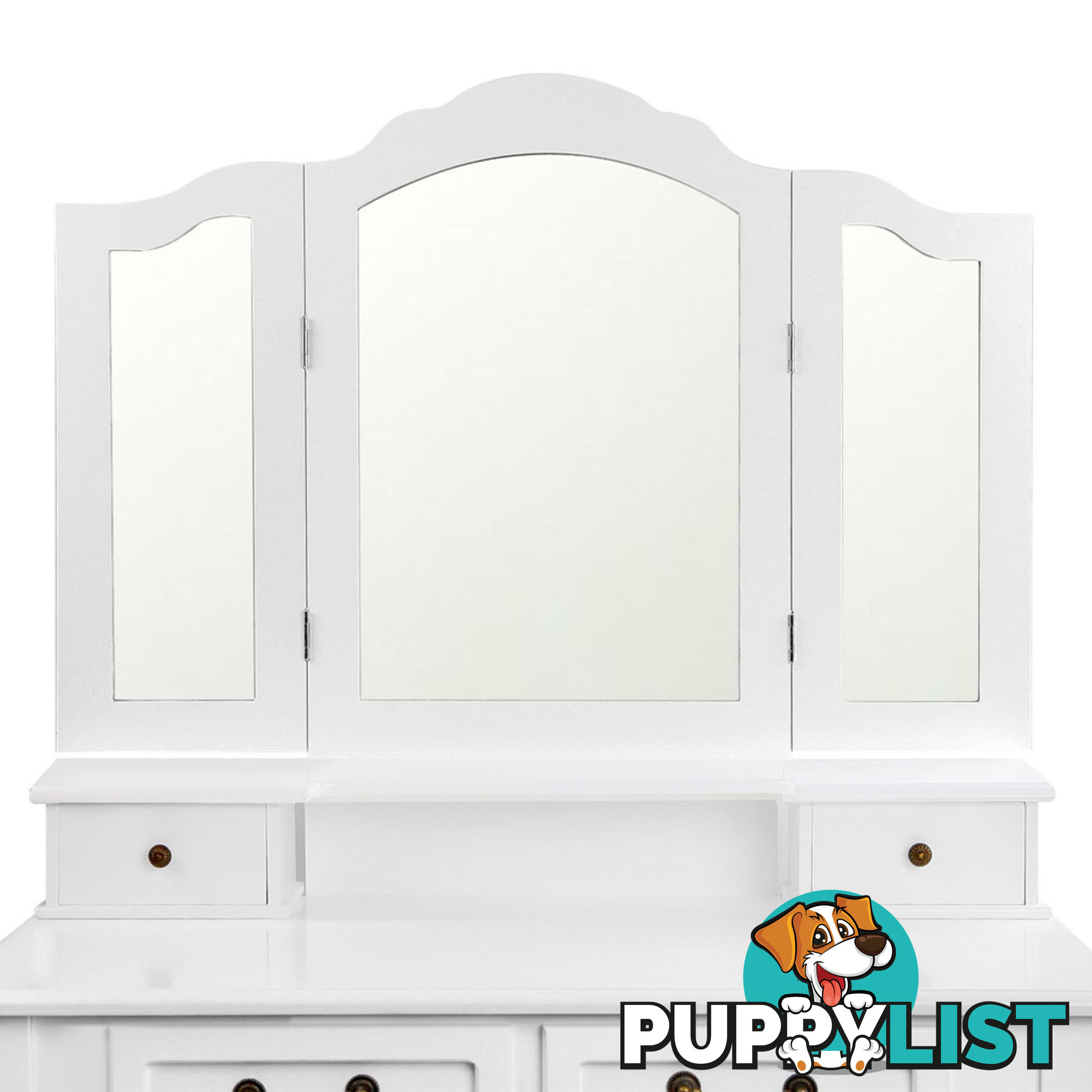 4 Drawer Dressing Table With Mirror White