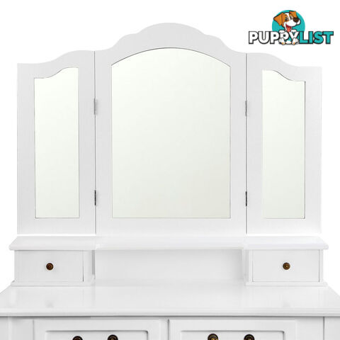 4 Drawer Dressing Table With Mirror White