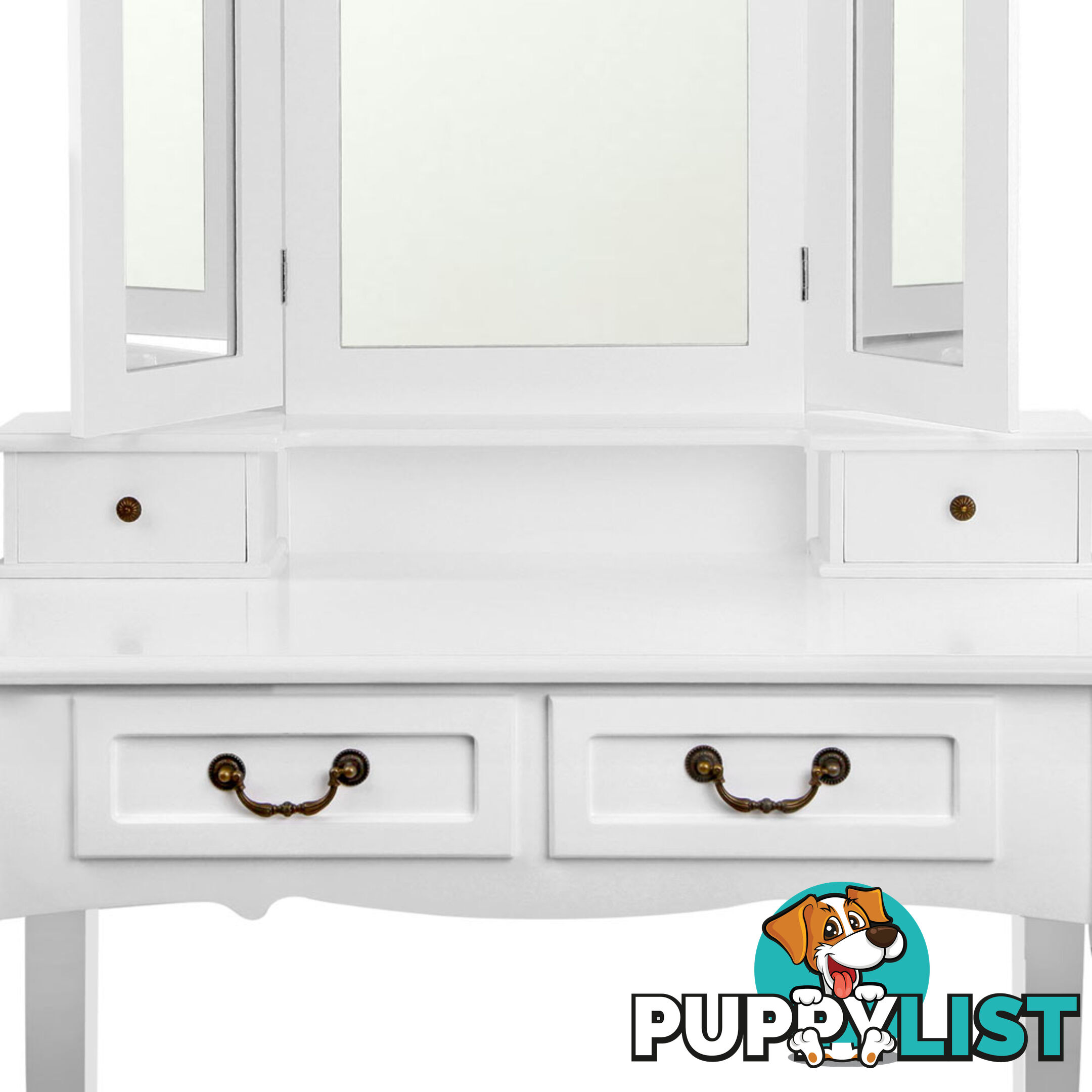 4 Drawer Dressing Table With Mirror White