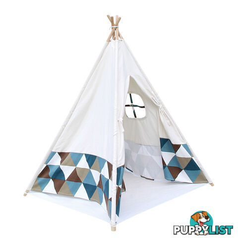 Children Outdoor Indoor Teepee Tent Kids Canvas Play Tent Pretend Playhouse Tipi