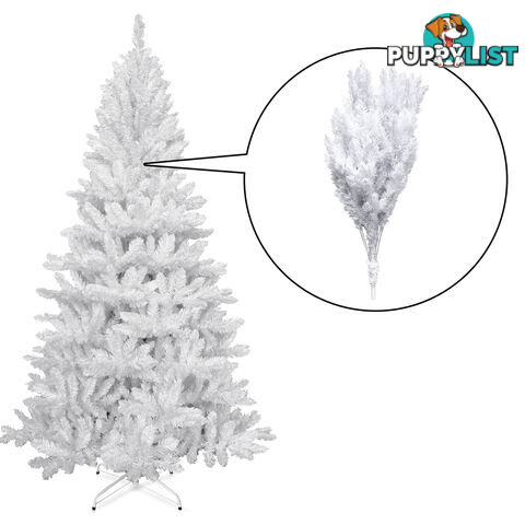 7FT Christmas Tree Free Ornament 2.1M Xmas Trees Decorate Metal Base White