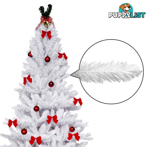 7FT Christmas Tree Free Ornament 2.1M Xmas Trees Decorate Metal Base White