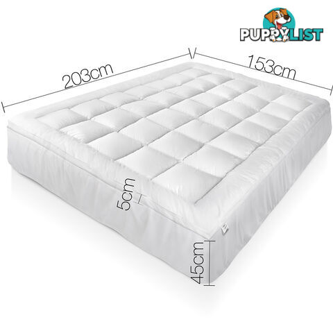 Duck Feather Down Mattress Topper 1000GSM Bamboo Pillowtop Bed Cover Queen