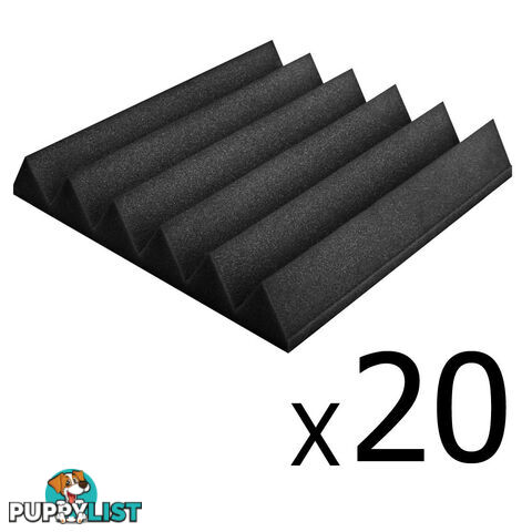 Set of 20 Studio Wedge Acoustic Foam Black 30 x 30cm