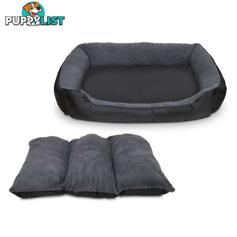 Luxury Waterproof Dog Bed Pet Cat Soft Warm Cushion Fleece Lined Beds Large