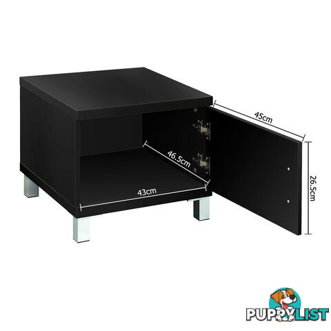 TV Stand Entertainment Unit Lowline Cabinet Drawer Black