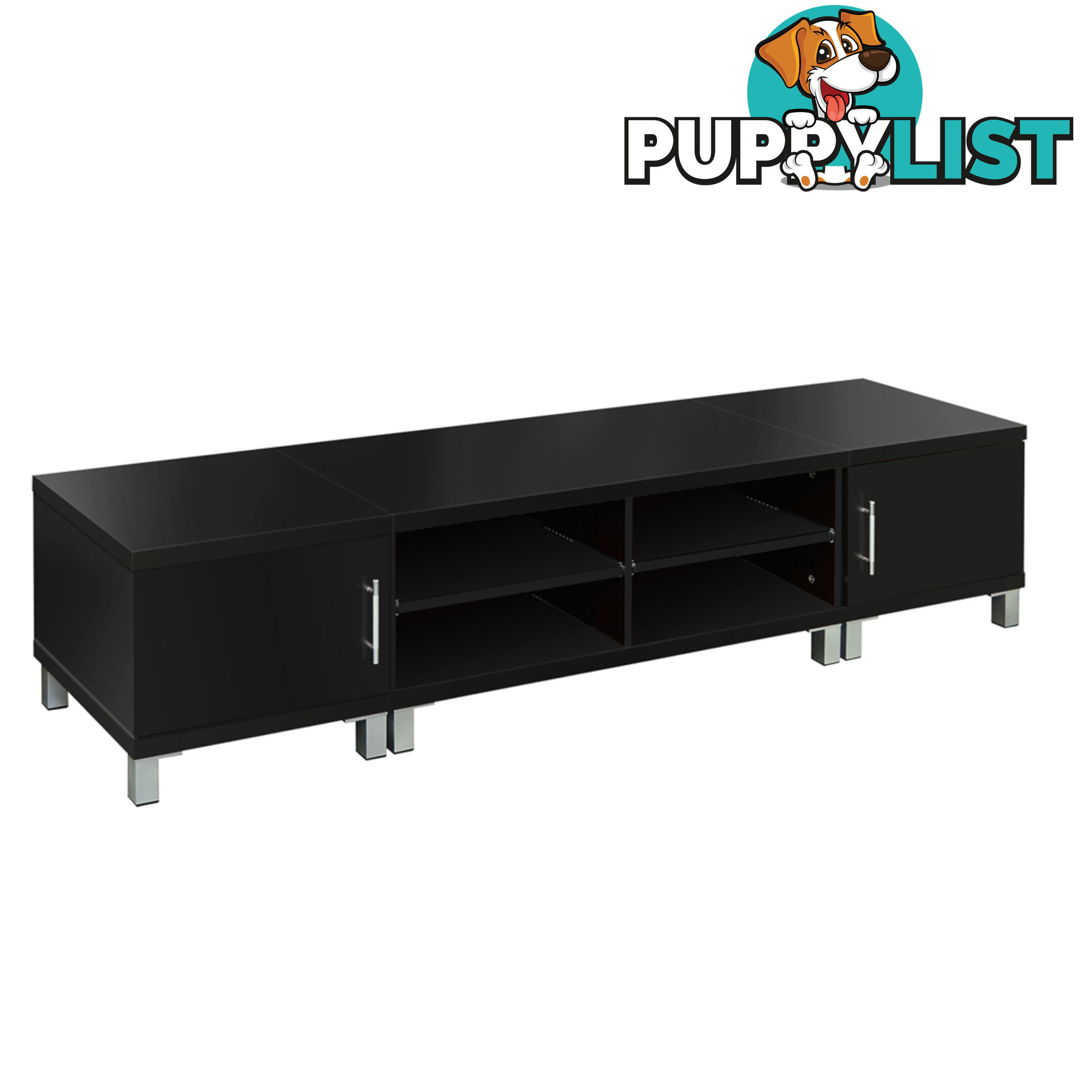 TV Stand Entertainment Unit Lowline Cabinet Drawer Black