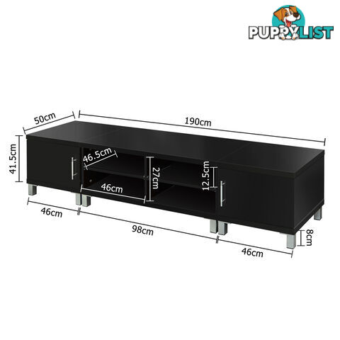 TV Stand Entertainment Unit Lowline Cabinet Drawer Black