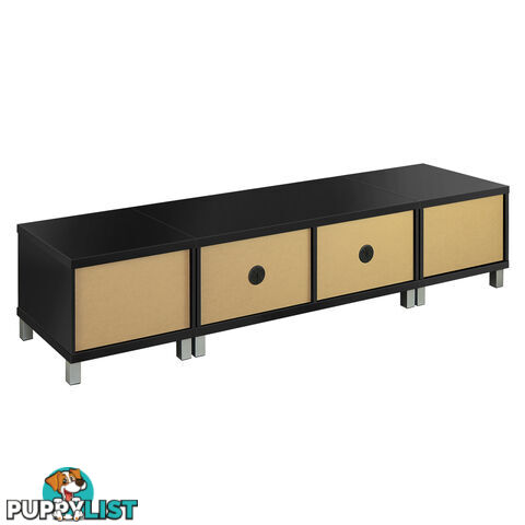 TV Stand Entertainment Unit Lowline Cabinet Drawer Black