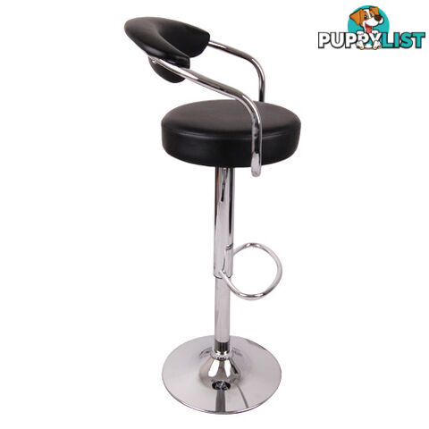 2 x PU Leather Gas Lift Barstool Kitchen Chair Black