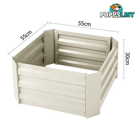 Galvanised Raised Garden Bed 55 x 55cm Cream