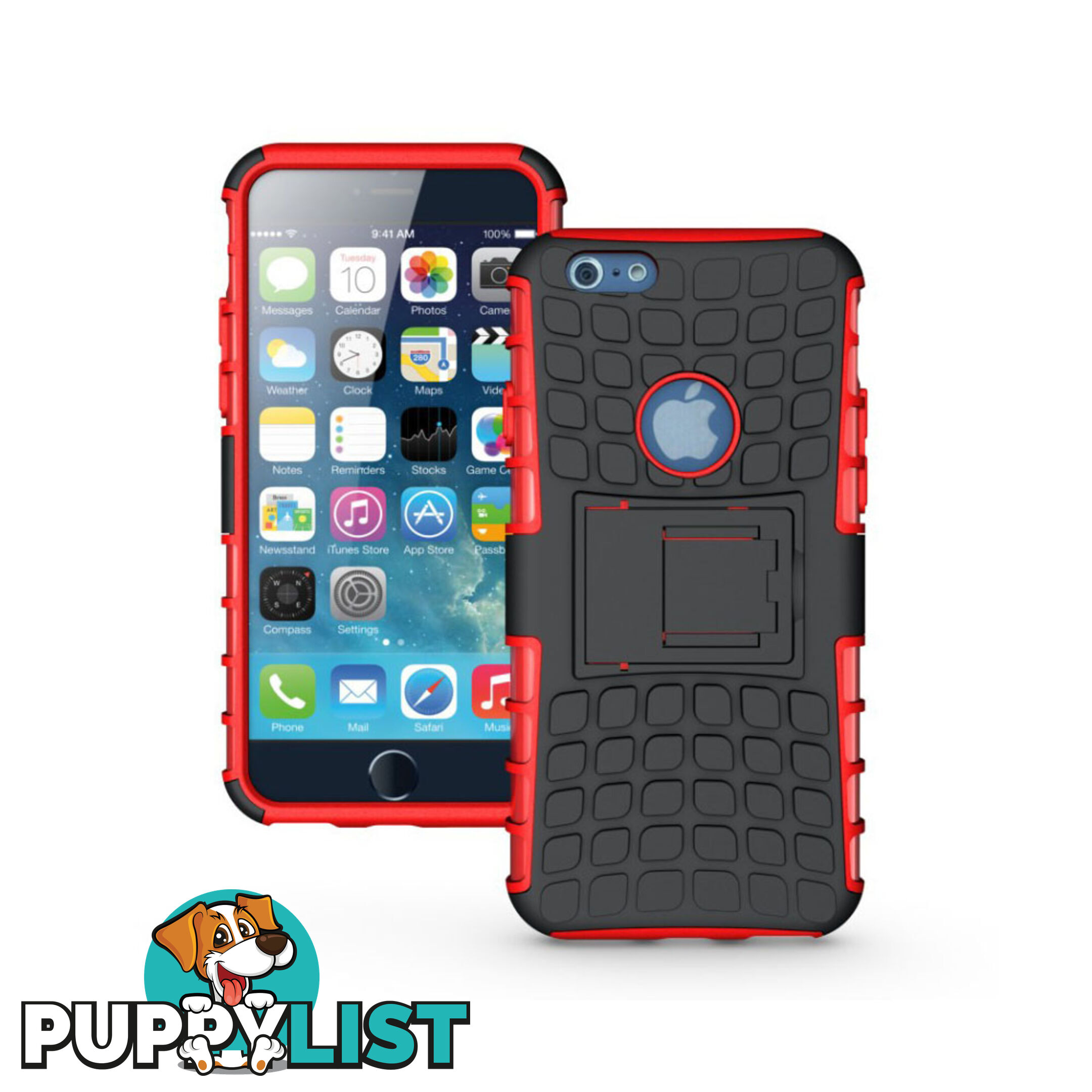 Rugged Heavy Duty Case Cover Accessories Red For iPhone 6 4.7 inch