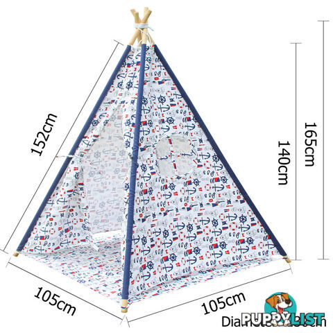 Kids Outdoor Indoor Play Tent Children Canvas Teepee Pretend Playhouse Tipi