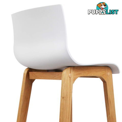 2 x High Seat Back Barstools Island Chair White