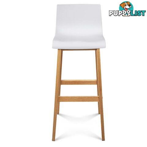 2 x High Seat Back Barstools Island Chair White