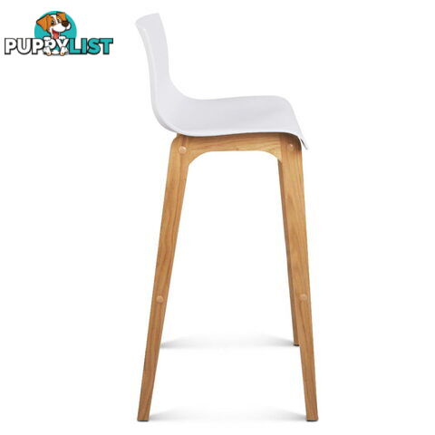 2 x High Seat Back Barstools Island Chair White