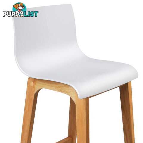 2 x High Seat Back Barstools Island Chair White