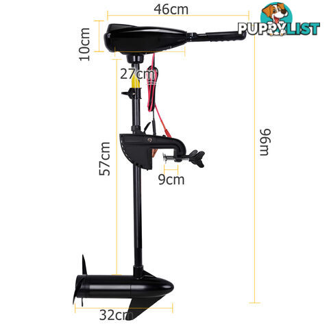 55LBS Electric Outboard Trolling Motor Inflatable Boat Engine Fish Black