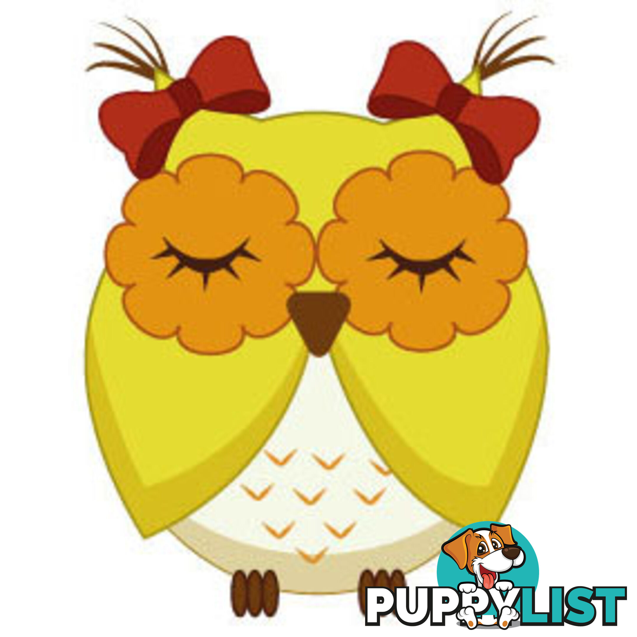 10 X Cute yellow owl Wall Sticker - Totally Movable