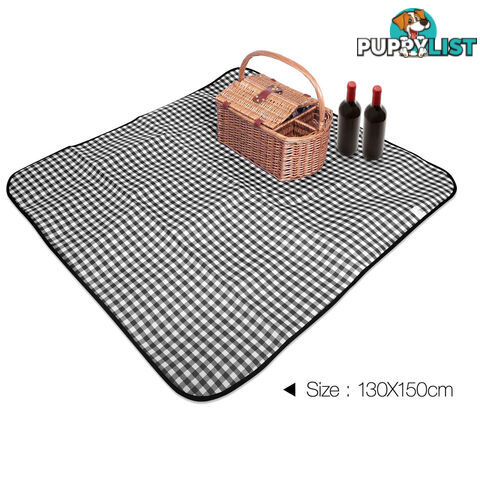 4 Person Picnic Basket Set with Blanket Black