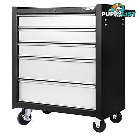 5 Drawers Toolbox Chest Cabinet Tool Box Roller Trolley Black Grey