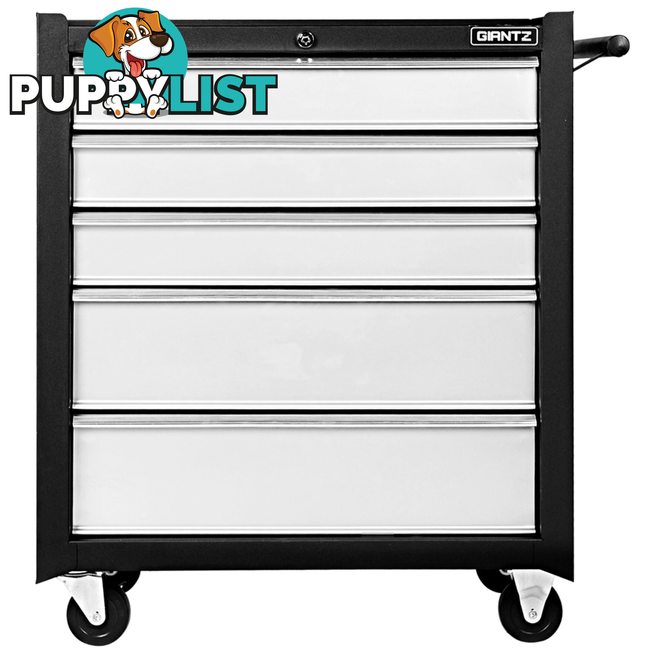 5 Drawers Toolbox Chest Cabinet Tool Box Roller Trolley Black Grey