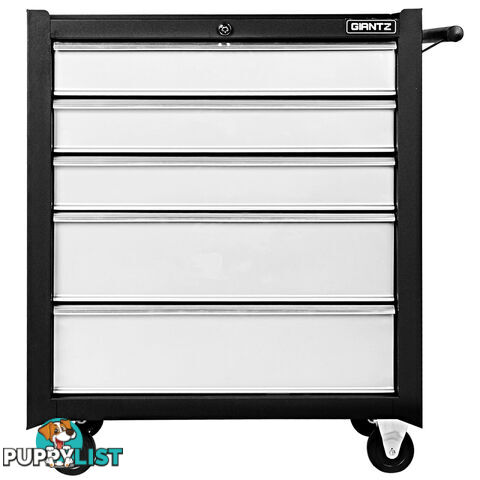 5 Drawers Toolbox Chest Cabinet Tool Box Roller Trolley Black Grey