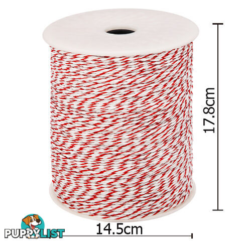 500m Poly Wire Roll Electric Fence Energiser Insulator Polywire Stainless Steel