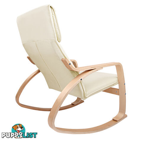 Bentwood Fabric Rocking Armchair Beige