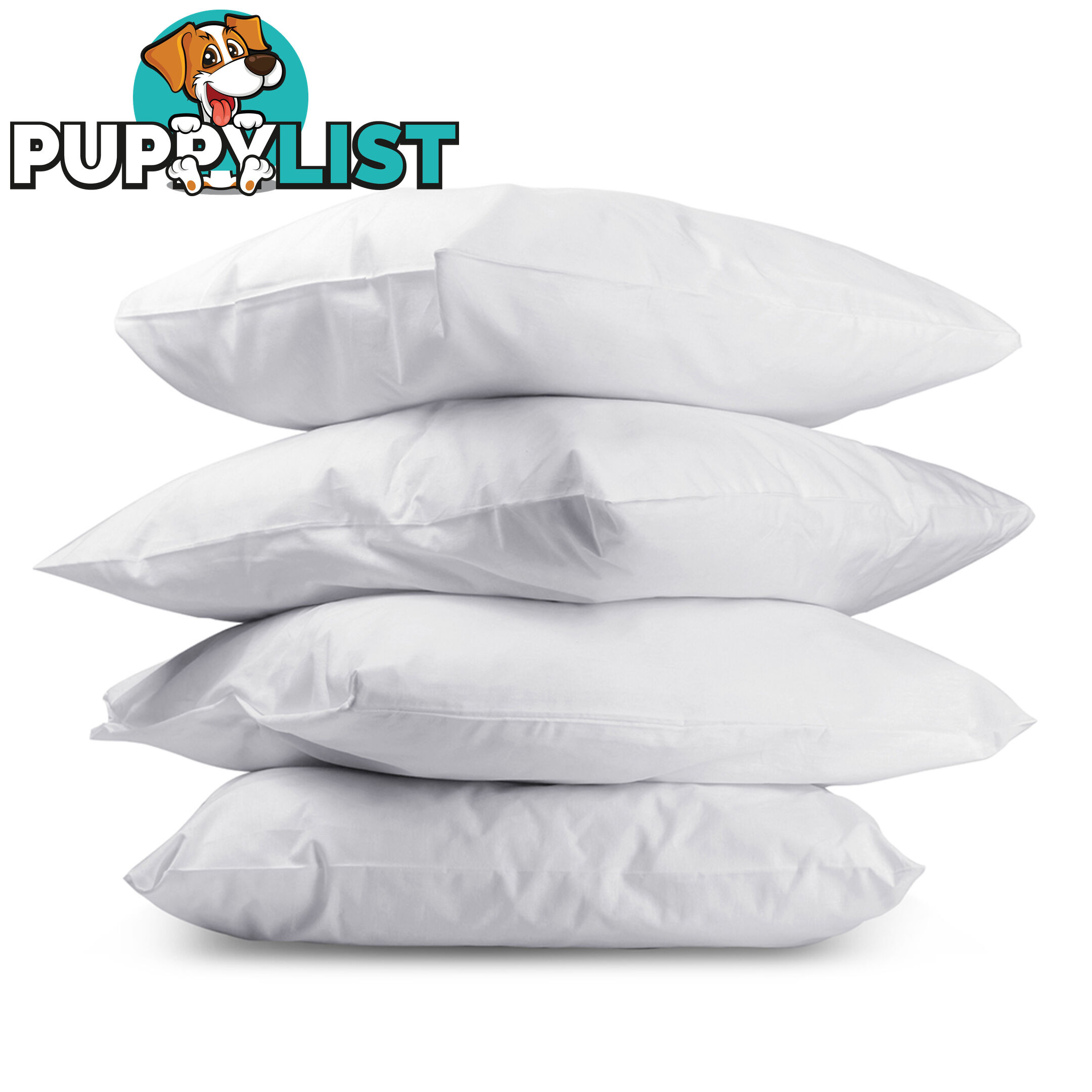 New 4 x Medium Bed Pillows Set Cotton Cover Family Hotel Air BNB 73 x 48cm