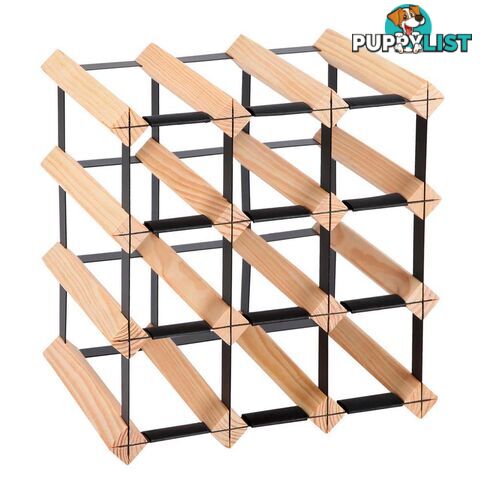 12 Bottles Timber Wine Rack Wooden Shelf Cellar Storage Vintry Stand Cabinet