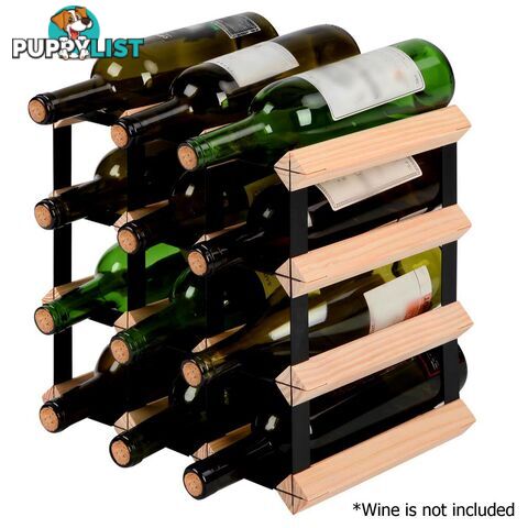 12 Bottles Timber Wine Rack Wooden Shelf Cellar Storage Vintry Stand Cabinet