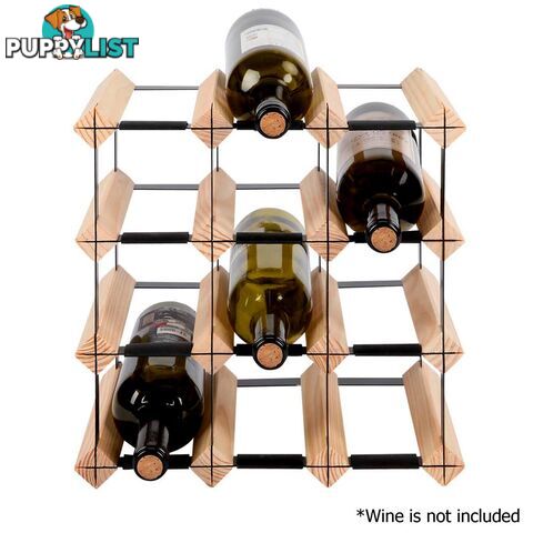 12 Bottles Timber Wine Rack Wooden Shelf Cellar Storage Vintry Stand Cabinet