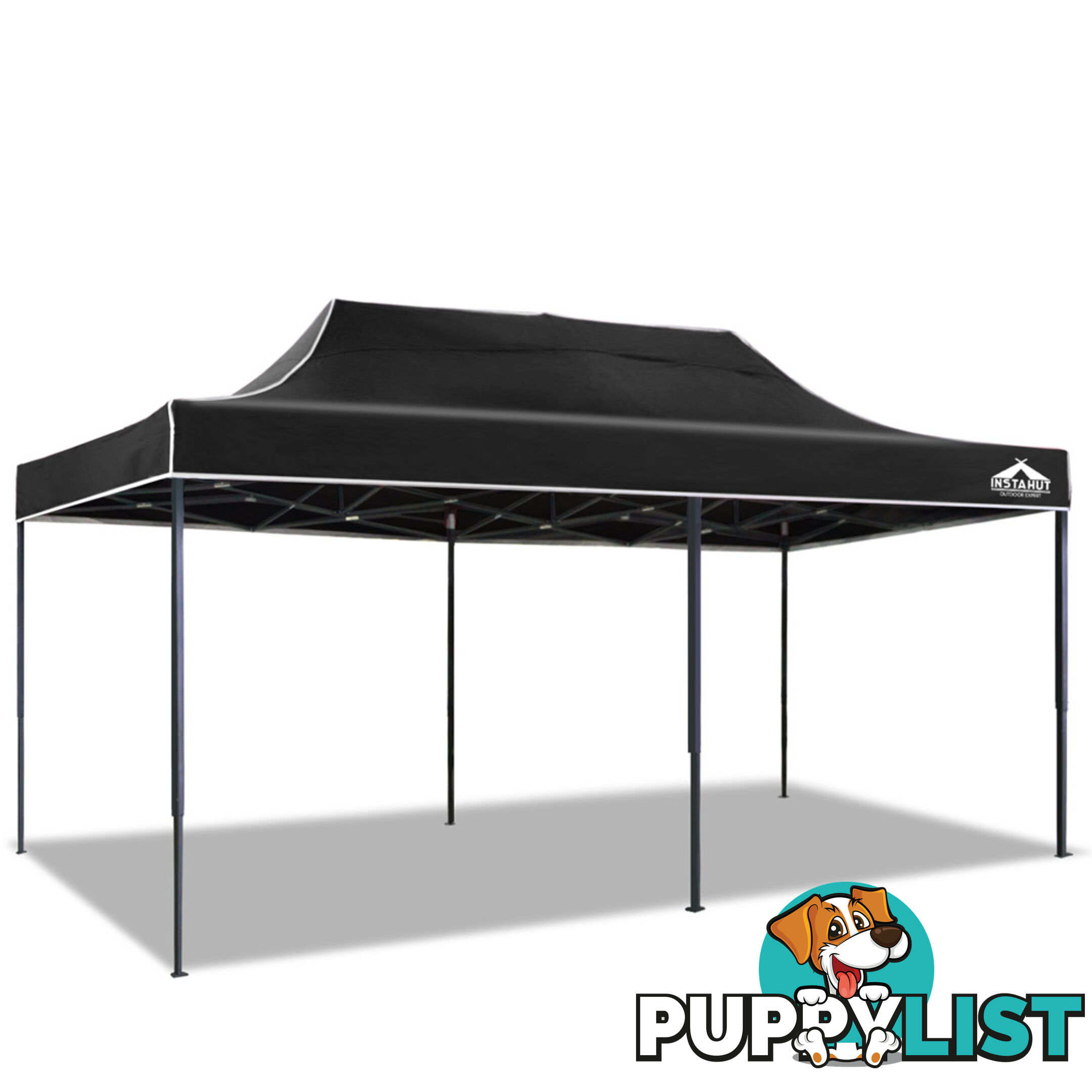 3m x 6m Pop-up Garden Outdoor Gazebo Black