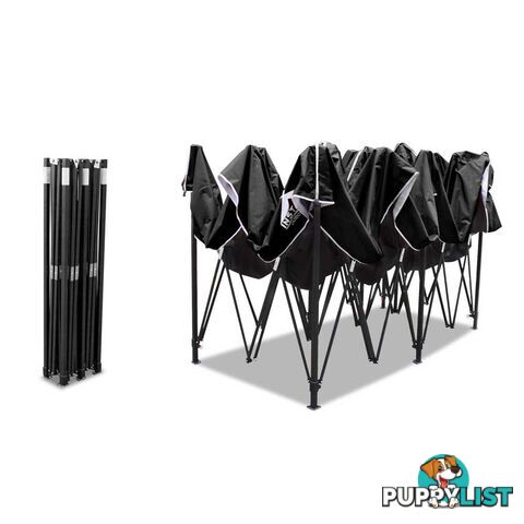 3m x 6m Pop-up Garden Outdoor Gazebo Black