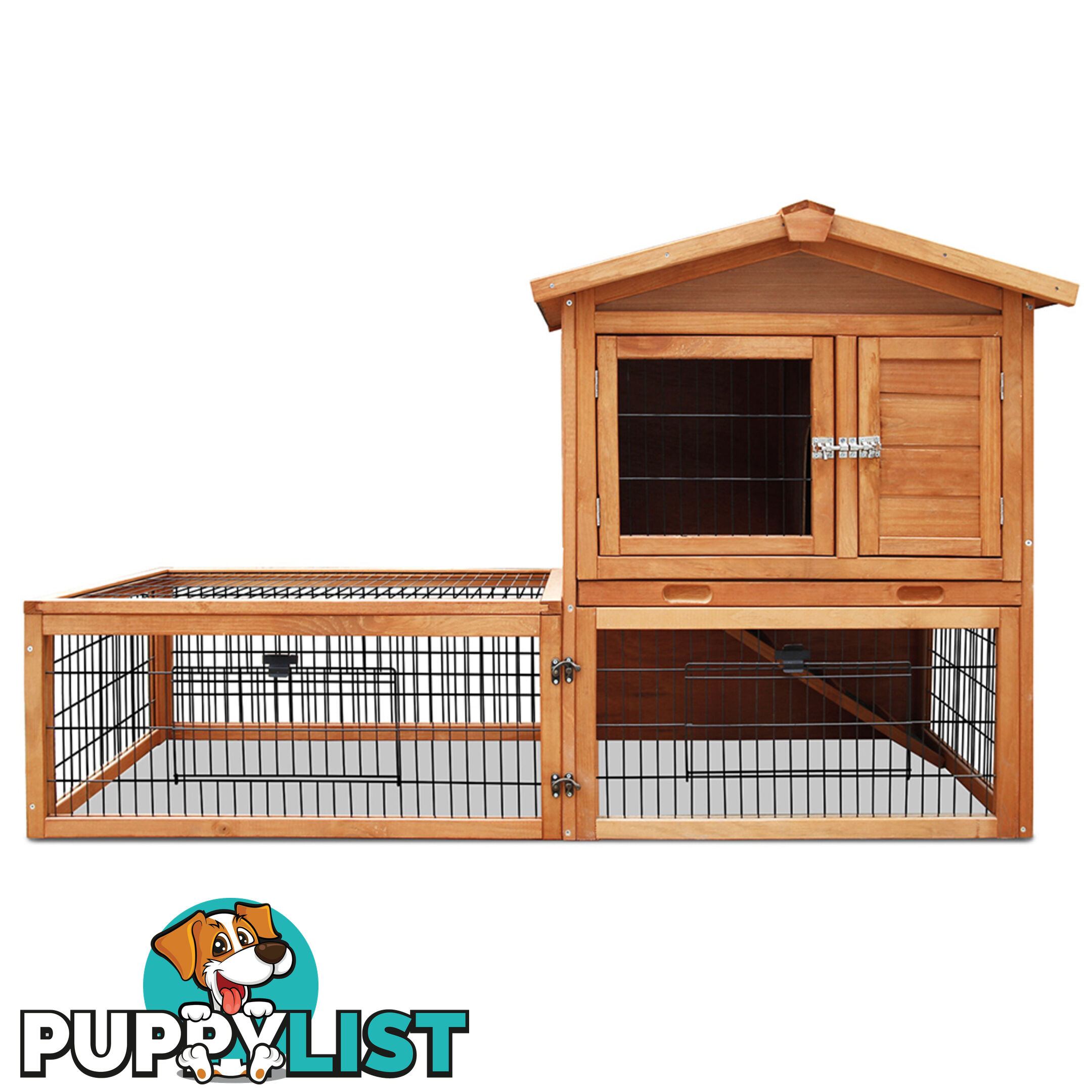 Pet House Chicken Coop Rabbit Double Storey Hutch Guinea Pig Ferret Cage Green