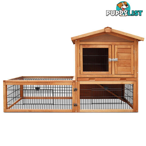 Pet House Chicken Coop Rabbit Double Storey Hutch Guinea Pig Ferret Cage Green