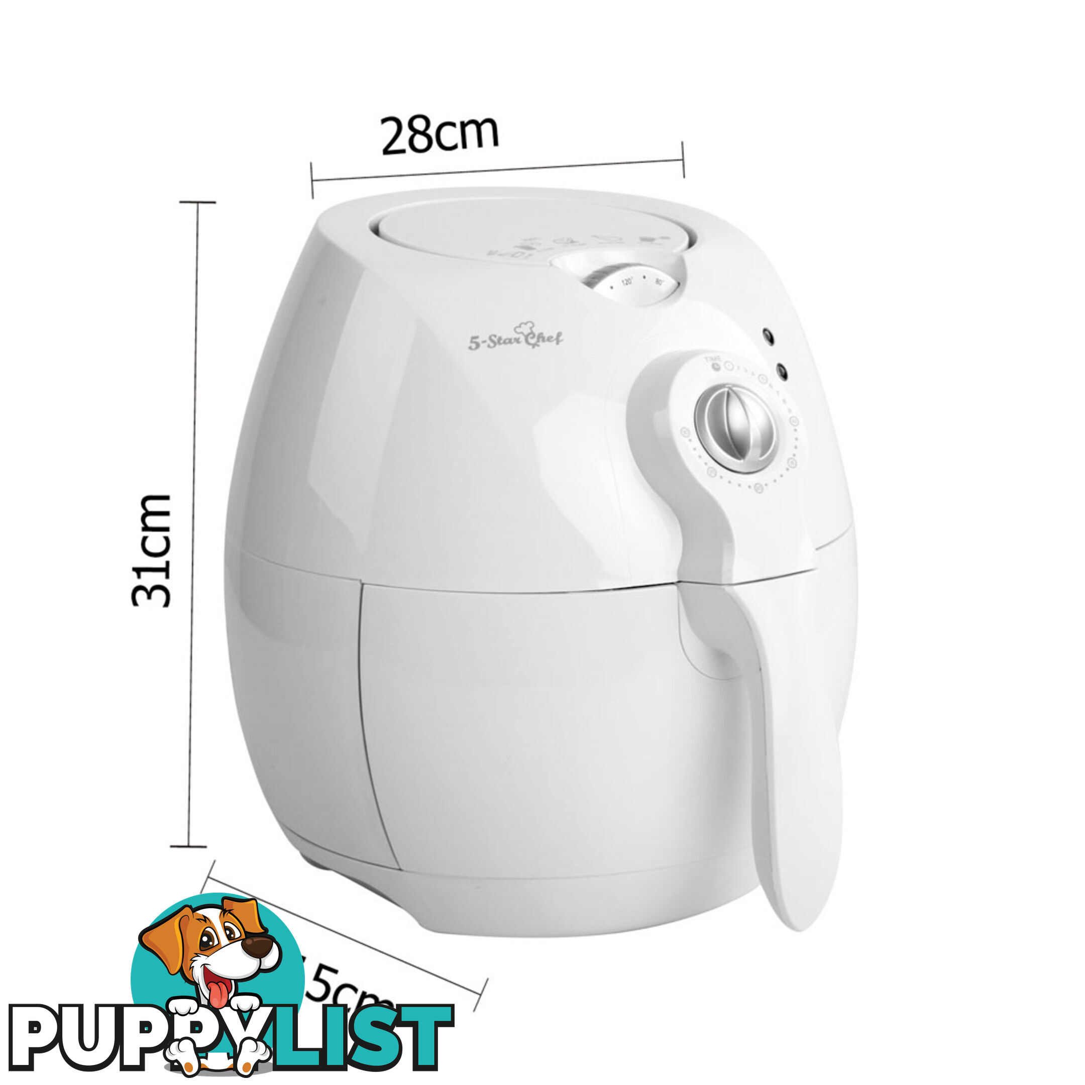 2.2L Air Fryer Low Fat Oil Less Deep Cooker Fast Healthy White