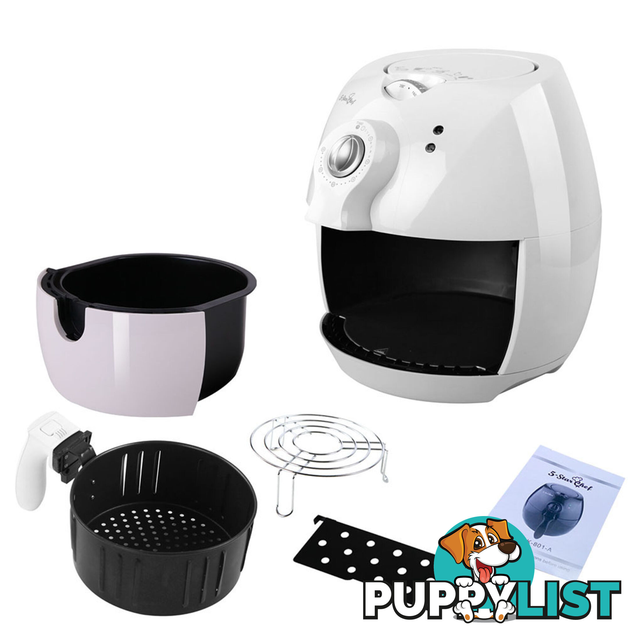 2.2L Air Fryer Low Fat Oil Less Deep Cooker Fast Healthy White