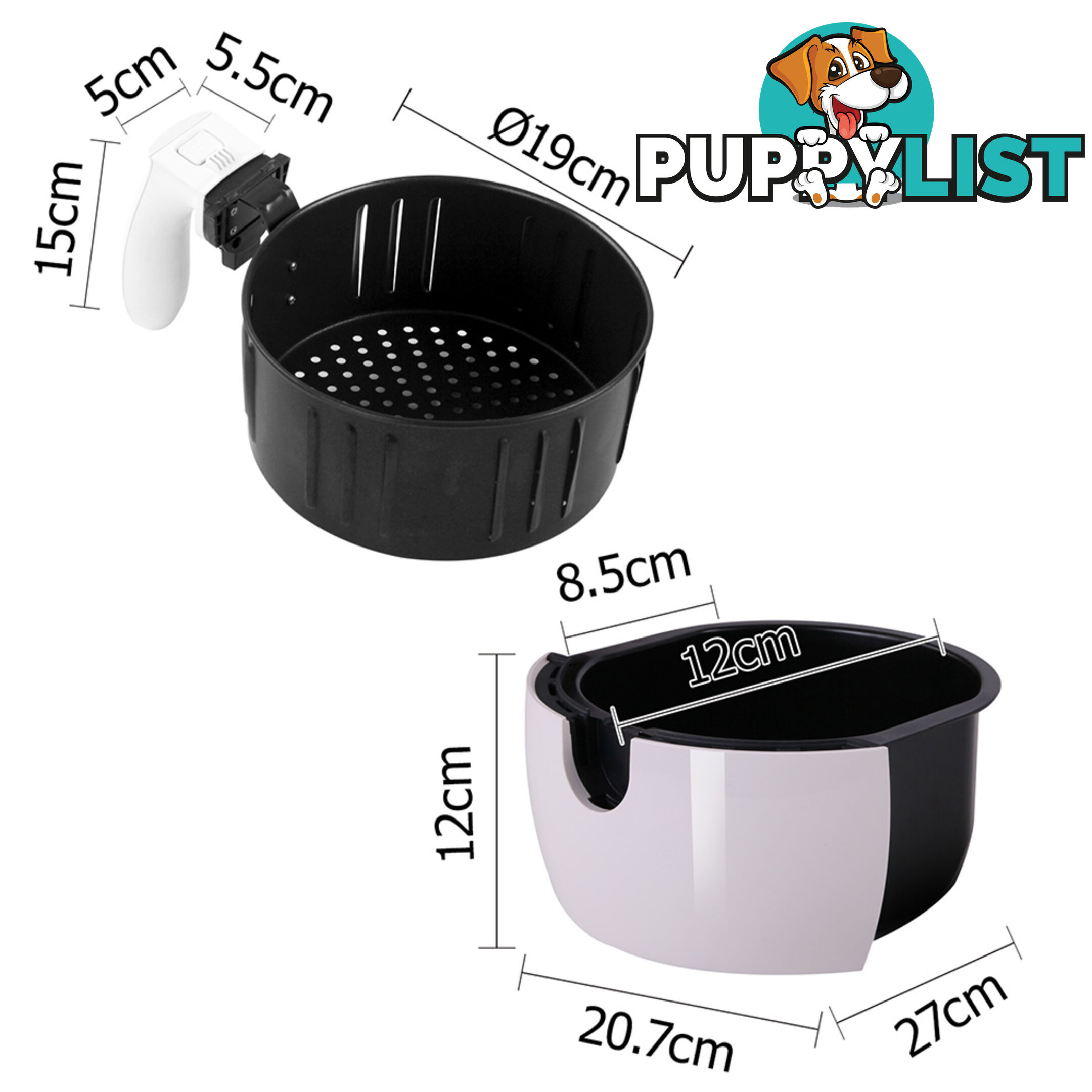 2.2L Air Fryer Low Fat Oil Less Deep Cooker Fast Healthy White