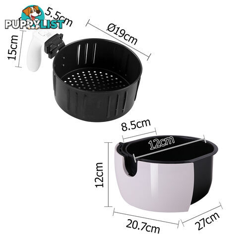 2.2L Air Fryer Low Fat Oil Less Deep Cooker Fast Healthy White